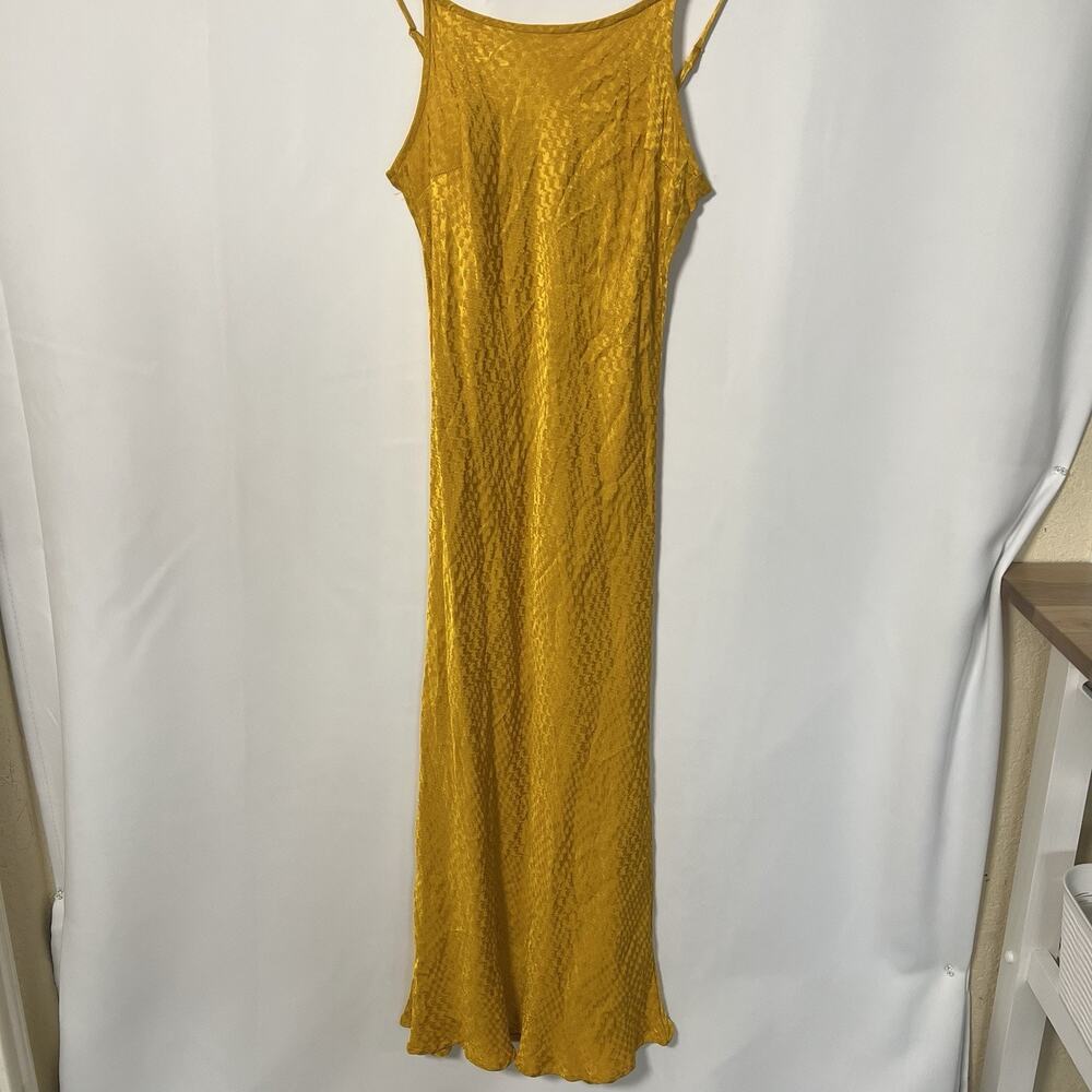 A New Day Mustard Yellow Spaghetti Strap Dress Adjustable Strap Size XS Viscose